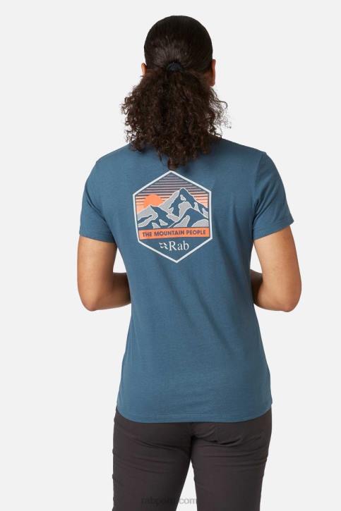 Camiseta De Pico De Montaña De Postura Tt64393 Azul Orión Mujer Rab Camiseta De Pico De Montaña De Postura Tt64393 Azul Orión Mujer Rab